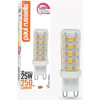 3W LED G9,Glass, 250lm, Dimmable, 4000K Bulb - Cool White / 1