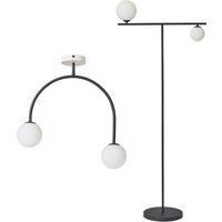 Darl 2 Light Black Modern Floor Lamp and Ceiling Light - Black