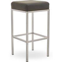 Baina Dark Grey And Chrome Finish Bar Stool - Grey