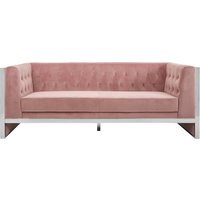 Vogue 3 Seat Pink Velvet Sofa - Pink