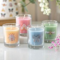 Set of 4 Floral Bug Mandarin and Bergamot Jar Candles - Multicolour