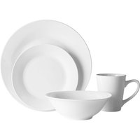 Elmira 16 Pieces White Porcelain Dinner Set - White