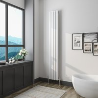 Vertical Flat Panel Radiator Central Heating Rad 1600-1800mm Double White - White / 180cm / 27.2cm