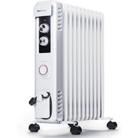 Pro Breeze 2500W Compact Oil Filled Radiator with 11 Fins and Thermostat Control - White