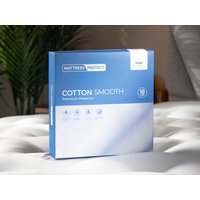 Mattress Protect Cotton Smooth Premium Mattress Protector - 4'6" Double - White / King