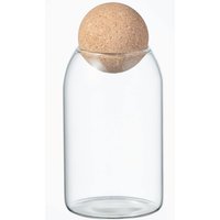 Eden & Willow Clear Glass Storage Jar with Decorative Cork Ball Lid - Clear / 0.8l