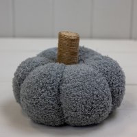 Classic Grey Fabric Pumpkin Ornament - Grey