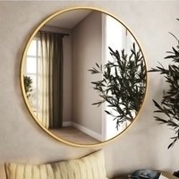 Nordic Hanging Makeup Round Wall Mirror - Gold / 80cm