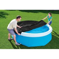 Bestway 8ft Outdoor Paddling Pool Cover with Drain Holes Ropes - Blue