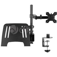 DIHL Monitor Stand Bracket With Laptop Shelf - Black
