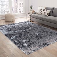 Modern Soft Two Tone Shimmer Shaggy Area Rugs - Silver / 80x150 cm Rectangle