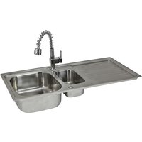 Premium Stainless Steel Kitchen Sink and Padstow Tap - Silver