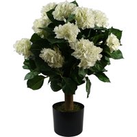 Artificial Bush Hydrangea Plant Potted - White Hydrangea / 70cm