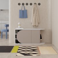 Nova Modern Shoe Storage Bench - Mocha Grey