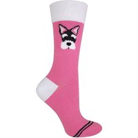 Soft Cotton Gift Novelty Dog Socks with BeaglePugScotty Dog - Pink