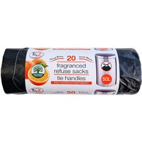 Pack of 20 Tidyz Refuse Sacks with Tie Handle 50L