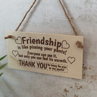 Wooden Friendship Plaque Sign - Light Brown