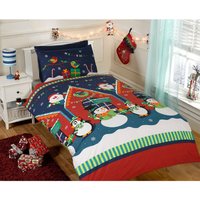 Santas Grotto Polycotton Duvet With Pillowcase - Multicolor / Single