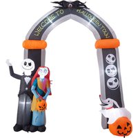 Halloween Jack Skellington and Sally Welcoming Archway with LED - Black