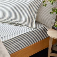 Striped Fitted Sheet - Navy / Single