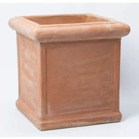 Terracotta Cube Planter with Drainage Hole - Orange