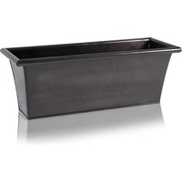Black Galvanised Zinc Trough Planter - Black / 16l