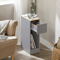 SoBuy Narrow Bedside Table Nightstand Side Table - Grey
