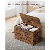 VASAGLE Storage Chest, Storage Bench with Safety Hinges - Bronze