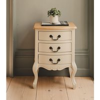 Juliette Bedside Table with 3 Drawers - Champagne Cream