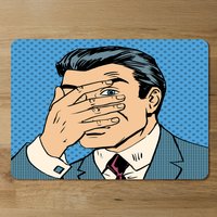 retro style Halftone Designer Placemat Set - Blue