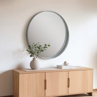 Descartes Large Silver Frame Wall Mirror - Silver