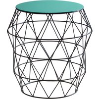Corina Side Table With Green Enamel Top - Green