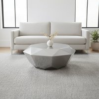 Allure Silver Diamond Cut Coffee Table - Silver