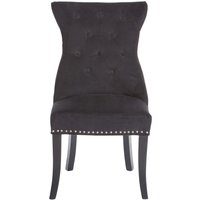 Regents Park Black Cotton Velvet Dining Chair - Black