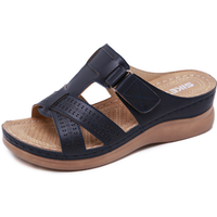 Women's Soft Thick Sandals - Black / 5