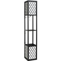 Modern Freestanding Floor Lamp with Shelf - Black