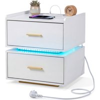 Modern Semi-floating End Table - White