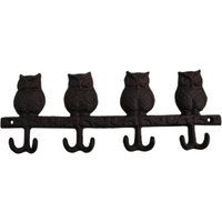 Black Rustic Cast Iron Owl Hook - Dark Brown