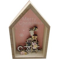 Angel Kisses, Pink Merry Christmas House Stand Ornament Angel Kisses, Pink Merry Christmas House Stand Ornament