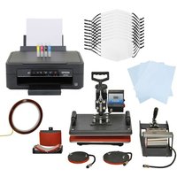 10 Sublimation Face Masks, 5 in 1 Heat Press And Epson Printer - Black