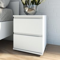 Nova 2-Drawer Bedside Table - White