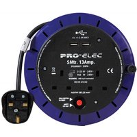 Mains Extension Reel 5M 2 Gang Way 5M 2 USB Ports - Black Blue Mains Extension Reel 5M 2 Gang Way 5M 2 USB Ports - Black Blue