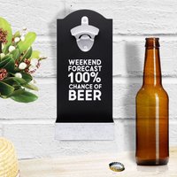 Weekend Forecast Bottle Opener and Cap Catcher - Black