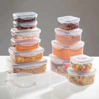 Gr8 Home, 12 Piece Food Storage Containers Set With Boxes Lids - Clear Gr8 Home, 12 Piece Food Storage Containers Set With Boxes Lids - Clear