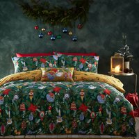 Christmas Trinket Duvet Cover Set - Pine Green / Single