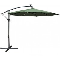 Airwave, Airwave 3m Banana Hanging Parasol with Solar LED Spotlights (base not included) - Green Airwave, Airwave 3m Banana Hanging Parasol with Solar LED Spotlights (base not included) - Green