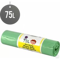 8Pk Heavy Duty Green Garden Waste Bags 75L Garbage Bag - green