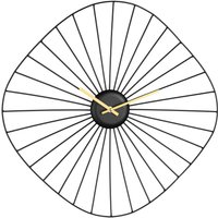 EGLO, EGLO Matsumoto Organic-Shaped Black Steel Skeleton Wall Clock - black, brass EGLO, EGLO Matsumoto Organic-Shaped Black Steel Skeleton Wall Clock - black, brass