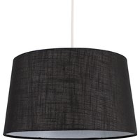 Modern Tapered Black Faux Linen Ceiling Pendant Table Lamp Light Shade - Black