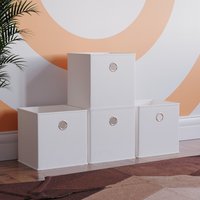 Vida Designs Durham White Cube Foldable Storage Basket (H)300mm (W)300mm - White / 4